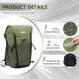 ROYAL MOUNTAIN 20l Hiking Backpack For Women&Men, Water Resistant Daypack Backpacks, Foldable & Packable Hiking Backpack, Lightweight Small Daypack For Travel Camping (Green)