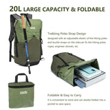ROYAL MOUNTAIN 20l Hiking Backpack For Women&Men, Water Resistant Daypack Backpacks, Foldable & Packable Hiking Backpack, Lightweight Small Daypack For Travel Camping (Green)