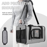 ROYPET Cat Carrier,Portable Pet Carrier Bag for Cats and Small Dogs,Foldable Soft - Sided and Scratch - Proof mesh Cat Bag Pet Carriers,Airline Approved Pet Carrier,Pet Travel Carrier Up to 15 Lbs,Grey
