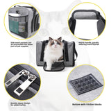 ROYPET Cat Carrier,Portable Pet Carrier Bag for Cats and Small Dogs,Foldable Soft - Sided and Scratch - Proof mesh Cat Bag Pet Carriers,Airline Approved Pet Carrier,Pet Travel Carrier Up to 15 Lbs,Grey