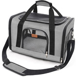 ROYPET Cat Carrier,Portable Pet Carrier Bag for Cats and Small Dogs,Foldable Soft - Sided and Scratch - Proof mesh Cat Bag Pet Carriers,Airline Approved Pet Carrier,Pet Travel Carrier Up to 15 Lbs,Grey