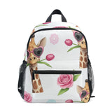 RPLIFE Giraffes Heart Sunglasses Toddler Backpack for Boys Girls Little Kid's Backpacks with Name Tag Mini, 3-8 Years, Medium