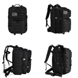 R.SASR 45L Black Tactical Backpack Military Assault Pack, MOLLE System Large 3 Day Bug Out Bag for Men Women Hiking Camping(Black - 01)