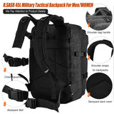 R.SASR 45L Black Tactical Backpack Military Assault Pack, MOLLE System Large 3 Day Bug Out Bag for Men Women Hiking Camping(Black - 01)