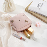 RSRSLEII 2Pcs Corduroy Travel Makeup Bag with Bear Pattern, Cute Cosmetic Bag for Purse Organizer, Toiletry Bag with Zipper for Women Travel Essentials(31 Pink Bear)