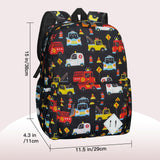 RSUARSUA Little Kids Backpack for Girls Boys - 15 Inch Preschool Kindergarten Backpack Cute Car Patterns School Bag for Aged 3 - 8, Black