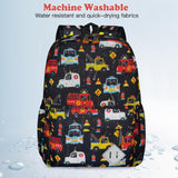 RSUARSUA Little Kids Backpack for Girls Boys - 15 Inch Preschool Kindergarten Backpack Cute Car Patterns School Bag for Aged 3 - 8, Black