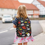 RSUARSUA Little Kids Backpack for Girls Boys - 15 Inch Preschool Kindergarten Backpack Cute Car Patterns School Bag for Aged 3 - 8, Black