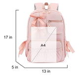 RTGNEI Kawaii Coquette Backpack with Bows for Teen Girls School Bookbag Aesthetic Dance Bag