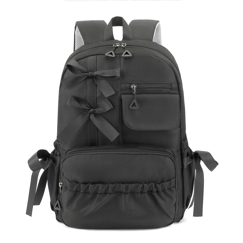 RTGNEI Kawaii Coquette Backpack with Bows for Teen Girls School Bookbag Aesthetic Dance Bag