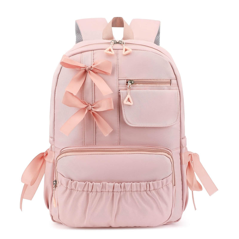 RTGNEI Kawaii Coquette Backpack with Bows for Teen Girls School Bookbag Aesthetic Dance Bag