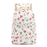 RTGNEI Kids School Backpack for Girls 5 - 12 Kawaii Travel Cherry Bookbag,Beige Cherry