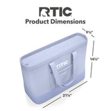 RTIC Everyday Insulated Tote Bag, Large Reusable Thermal Cooler with Zippered Top for Beach, Grocery, Shopping, 35 L Capacity, Periwinkle