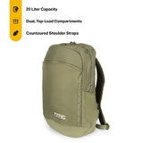 RTIC Road Trip Backpack Bag for Hiking, Travel, Computer, Business, Work, Commuting, Men, Women, Adults, Large, with Laptop Sleeve, Olive & Beach