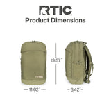 RTIC Road Trip Backpack Bag for Hiking, Travel, Computer, Business, Work, Commuting, Men, Women, Adults, Large, with Laptop Sleeve, Olive & Beach
