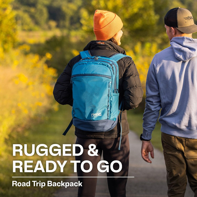 RTIC Road Trip Backpack Bag for Hiking, Travel, Computer, Business, Work, Commuting, Men, Women, Adults, Large, with Laptop Sleeve, Olive & Beach