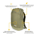 RTIC Road Trip Backpack Bag for Hiking, Travel, Computer, Business, Work, Commuting, Men, Women, Adults, Large, with Laptop Sleeve, Olive & Beach
