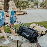RTIC Road Trip Rolling Duffle Bag with Wheels for Men and Women, Traveling Tote for Camp, Travel, Gym, Weekender, Camping, Overnight Carry On, Sports, Spacious, Water Resistant, Medium, Navy & Denim