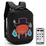 Ruconla LED Backpack Programming APP Waterproof USB Powered Colorful LED Display Storage Laptop Backpack[Battery not included]
