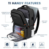 RUCYEN Lunch Backpack, Insulated Cooler Backpack Lunch Box for Men Women, 15.6 Inches RFID Blocking Laptop Backpack with USB Port Lunch Bag for Work Travel Black