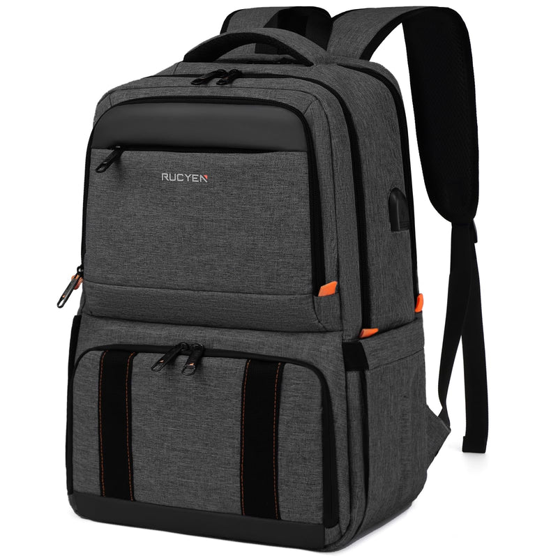RUCYEN Lunch Backpack, Insulated Cooler Backpack Lunch Box for Men Women, 15.6 Inches RFID Blocking Laptop Backpack with USB Port Lunch Bag for Work Travel Black
