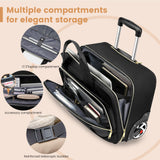 RUCYEN Rolling Laptop Bag, 15.6 inch Rolling Briefcase for Men & Women,Laptop Briefcase on Wheels, Overnight Bags Carry On Bag, for Business Travel