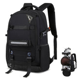 RUCYEN Skateboard Backpack, Laptop Backpack with USB Charging Port, RFID Anti - Theft Lock, Waterproof Fabric, Fits up to 15.6 Inch Laptop, for Business Travel Men (Black)