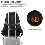 RUCYEN Skateboard Backpack, Laptop Backpack with USB Charging Port, RFID Anti - Theft Lock, Waterproof Fabric, Fits up to 15.6 Inch Laptop, for Business Travel Men (Black)