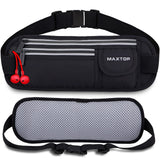 Running Belts for Women Men Black Fanny Pack Bag for Workout Exercise Walking Hiking Waist Pouch Fits iPhone Cell Phone Holder for Running Travel Money Belt,Gym Gear for Runner
