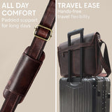 RUSTIC TOWN Leather Messenger Bag for Men Women - Full Grain Leather Laptop Satchel Office Shoulder Bag (16 - Inch, Dark Brown)