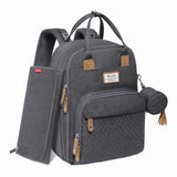 RUVALINO Diaper Bag Backpack, Multifunction Travel Pack Maternity Baby Changing Bags, Large Capacity, Waterproof, Dark Gray