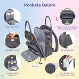 RUVALINO Diaper Bag Backpack, Multifunction Travel Pack Maternity Baby Changing Bags, Large Capacity, Waterproof, Dark Gray