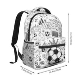 RUVNSR Soccer Backpack 16 Inch Football School Backpacks 3D Print Lightweight Ball Bookbag Casual Sport Daypack Travel Bag for Kids Girls Boys Men Gifts