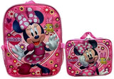 Ruz Group Kid's Licensed 16 Inch Backpack With Removable Lunch Box Set (Minnie Mouse Pink)
