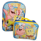 Ruz Group Kid's Licensed 16 Inch Backpack With Removable Lunch Box Set (Sponge Bob)