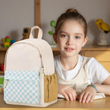 Ryushoyo Toddler Backpack 14 Inch Kids Backpacks for Boys and Girls Classic Design Canvas School Bags with Chest Strap