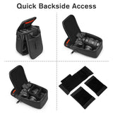 S - ZONE Camera Bag Waterproof Shockproof Lens Case Camera Insert Bag Practical Padded DSLR SLR Camera Protection Insert Bag Lens Cases for Mirrorless Lens Cable Accessories, Black, Small, Casual