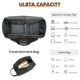 S - ZONE Carry On Garment Bag for Travel Convertible Garment Duffle Bag Suit Bags for Men Women Travel 2 in 1 Hanging Suitcase Business Travel Bag with Toiletry Bag, Black, 50l