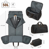 S - ZONE Carry On Garment Bag for Travel Convertible Garment Duffle Bag Suit Bags for Men Women Travel 2 in 1 Hanging Suitcase Business Travel Bag with Toiletry Bag, Black, 50l