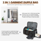 S - ZONE Carry On Garment Bag for Travel Convertible Garment Duffle Bag Suit Bags for Men Women Travel 2 in 1 Hanging Suitcase Business Travel Bag with Toiletry Bag, Black, 50l