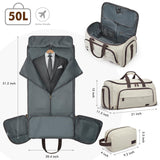 S - ZONE Carry On Garment Bag for Travel Convertible Garment Duffle Suit Bags for Men Women 2 in 1 Hanging Suitcase Business 50L