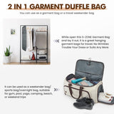 S - ZONE Carry On Garment Bag for Travel Convertible Garment Duffle Suit Bags for Men Women 2 in 1 Hanging Suitcase Business 50L