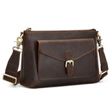 S-ZONE Genuine Leather Crossbody Bags for Women Trendy RFID Blocking Shoulder Bag Purse Handbag with Zipper Pocket - Dark Brown | Backpacks4Less