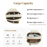 S - ZONE Genuine Leather RFID Blocking Small Sling Bag Women Crossbody Fanny Packs