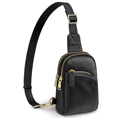 S-ZONE Genuine Leather RFID Blocking Small Sling Bag Women Crossbody Fanny Packs | Backpacks4Less