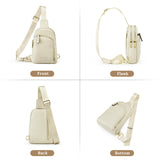 S - ZONE Genuine Leather RFID Blocking Small Sling Bag Women Crossbody Fanny Packs