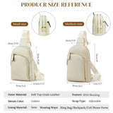 S - ZONE Genuine Leather RFID Blocking Small Sling Bag Women Crossbody Fanny Packs