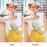 S - ZONE Genuine Leather RFID Blocking Small Sling Bag Women Crossbody Fanny Packs