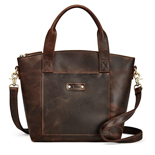 S-ZONE Genuine Leather Satchel Bags for Women Crossbody Tote Top-Handle Handbags Shoulder Purse Medium | Backpacks4Less