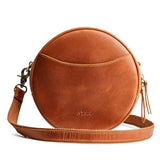 S-ZONE Leather Crossbody Bags for Women Trendy Circle Cross Body Shoulder Bag Designer Round Purses | Backpacks4Less